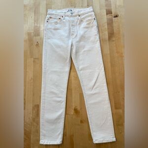 Re/Done Vintage White 90s High Rise Ankle Crop Jeans